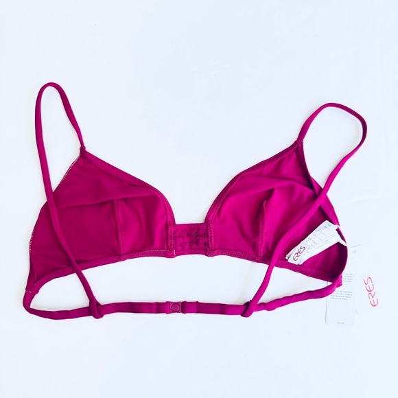 NWT ERES “Lumi” Multi Position Triangle Bikini Top Pink Fizz with Braiding - Picture 5 of 16